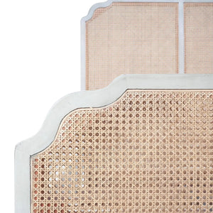 Marisol Bed w/ Rattan Queen-Blue Hand Home