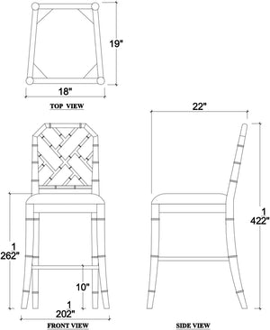 Bramble Martinique Counter Stool in Walnut w/ Arctic White Performance Fabric-Bramble-Blue Hand Home
