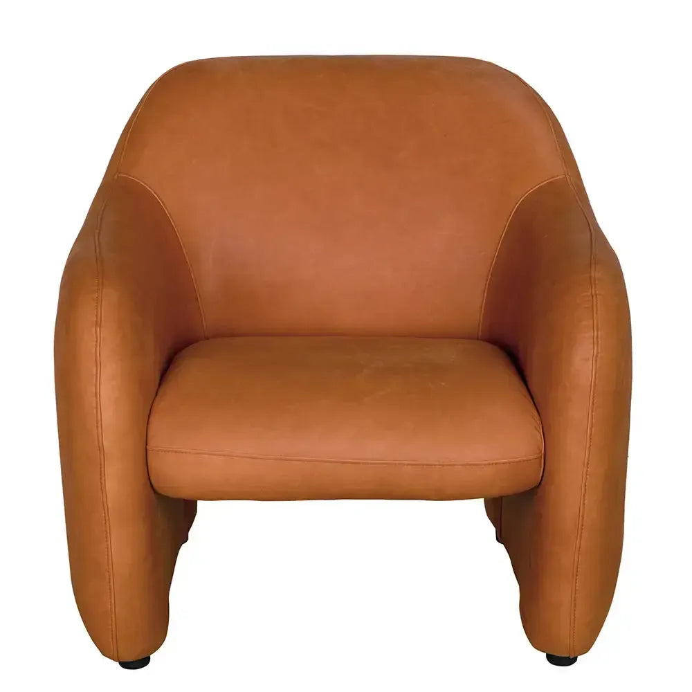 Marx Chair, Roman Red Leather-Blue Hand Home