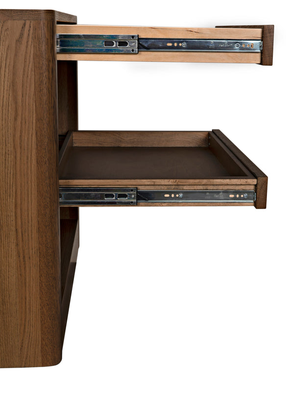 Mayito Side Table, Oak & Oak Plywood - 30x18x26.5-Blue Hand Home