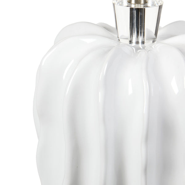 Malibu Lamp with Shade 17-inch White Linen, with Nickel, Alpine Gleam