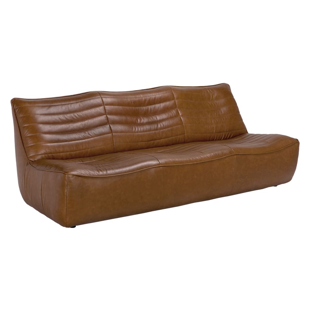 Mcclain 3 Seater, Roche Tan Leather-Blue Hand Home