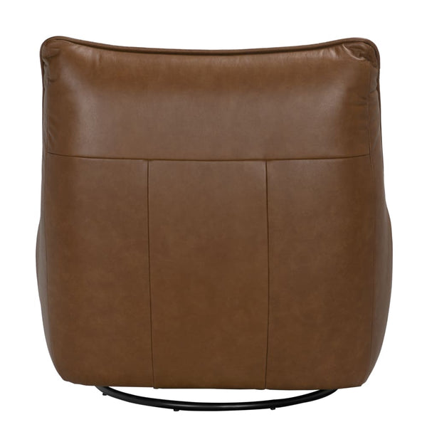 Mcclain Swivel Single Sofa, Roche Tan Leather-Blue Hand Home