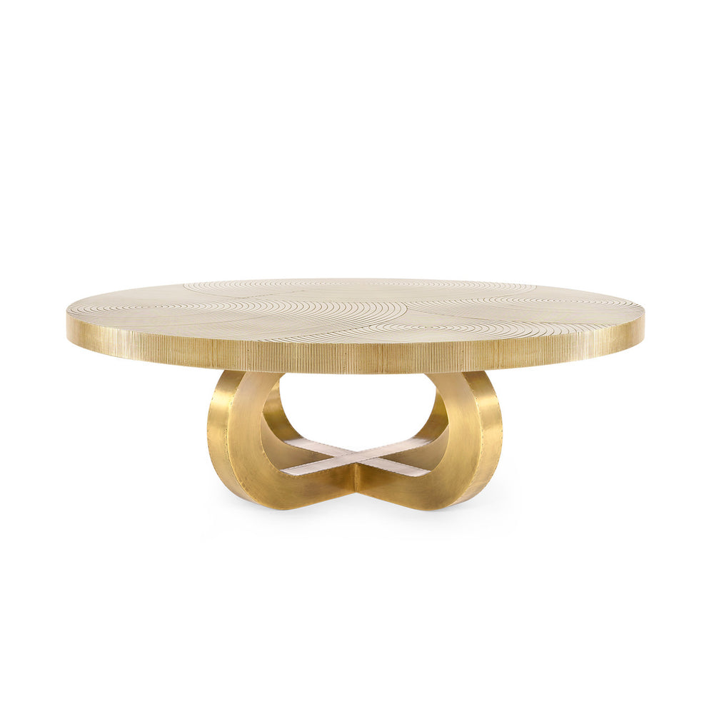 Maddox Coffee Table, Antique Brass-Blue Hand Home