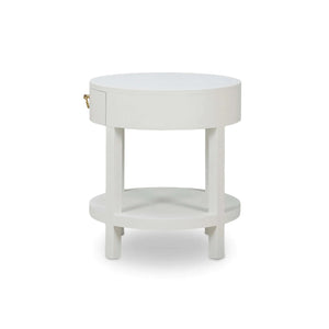Milan Linen Wrapped Side Table-Blue Hand Home