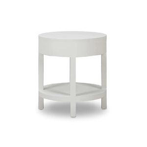 Milan Linen Wrapped Side Table-Blue Hand Home