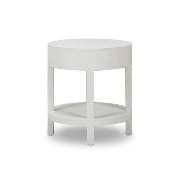 Milan Linen Wrapped Side Table-Blue Hand Home