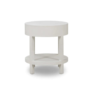 Milan Linen Wrapped Side Table-Blue Hand Home