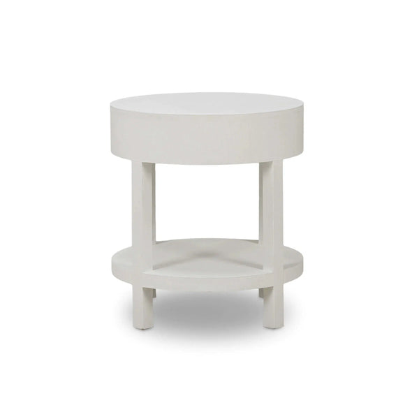 Milan Linen Wrapped Side Table-Blue Hand Home