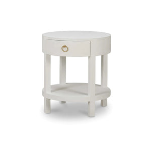 Milan Linen Wrapped Side Table-Blue Hand Home