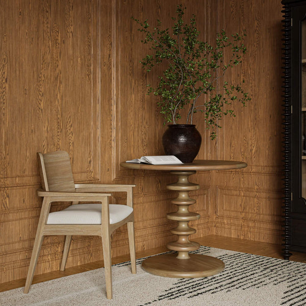 Milano Bistro Table In Fruitwood-Blue Hand Home