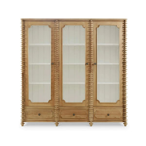 Milano Bookcase w/ 3 Glass Doors-Blue Hand Home