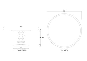 Milano Round Dining Table 60"-Blue Hand Home