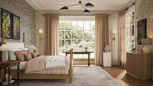 Milano Upholstered King Bed In Fruitwood W/ Arctic White Performance Fabric-Blue Hand Home
