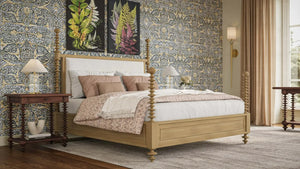 Milano Upholstered Bed King-Blue Hand Home