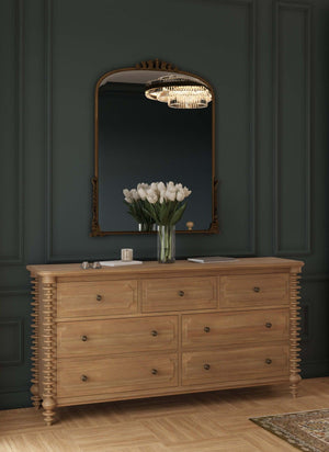 Milano 7 Drawer Dresser in Fruitwood-Blue Hand Home