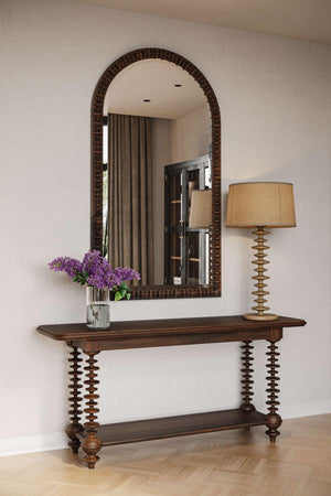 Milano Console Table In Walnut-Blue Hand Home