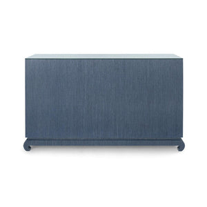 Ming Extra Large 8-Drawer with Glass Top, Navy Blue-Blue Hand Home