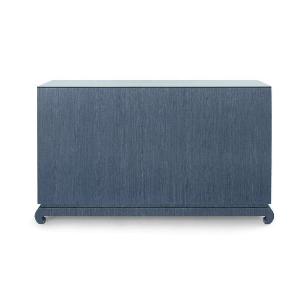 Ming Extra Large 8-Drawer with Glass Top, Navy Blue-Blue Hand Home