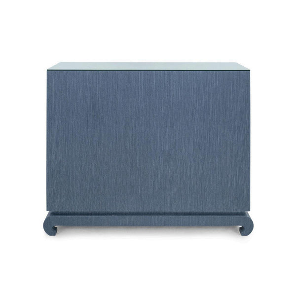 Ming Large 4-Drawer with Glass Top, Navy Blue-Blue Hand Home