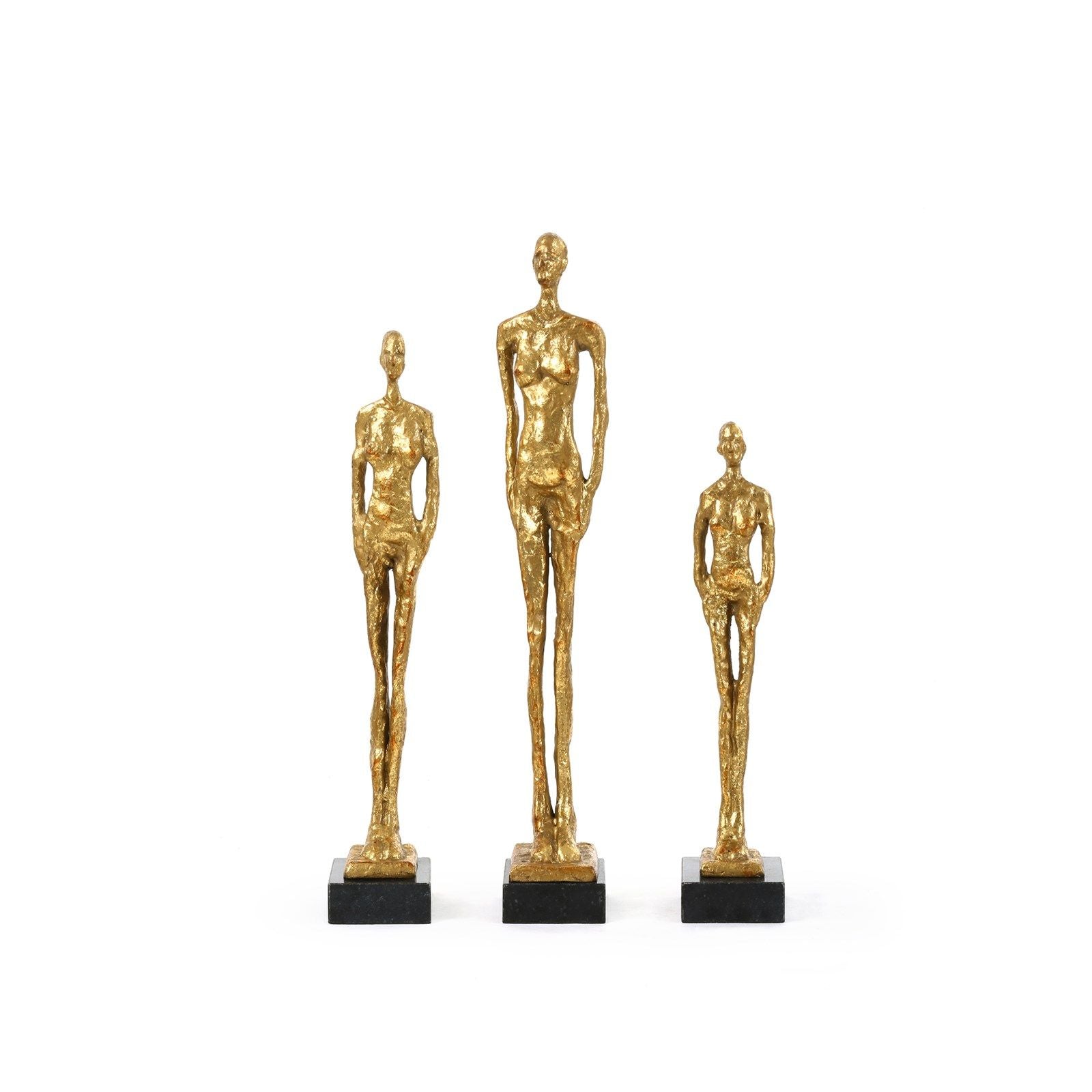 Miles Statues - Set of 3 Statues / Gold Leaf-Villa & House-Blue Hand Home