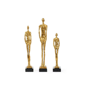 Miles Statues - Set of 3 Statues / Gold Leaf-Villa & House-Blue Hand Home