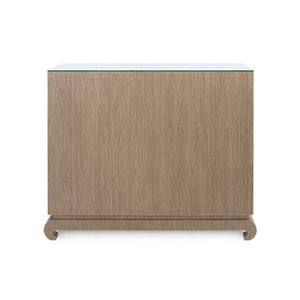 Ming Large 4-Drawer with Glass Top, Flax Brown