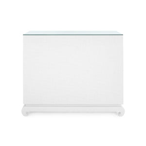 Ming Large 4-Drawer with Glass Top, Chiffon White