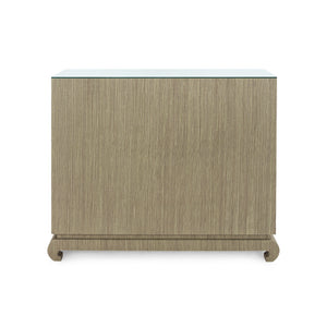 Ming Large 4-Drawer with Glass Top, Sage Green