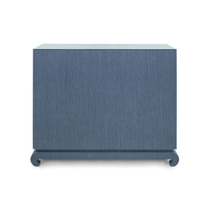 Ming Large 4-Drawer with Glass Top, Navy Blue