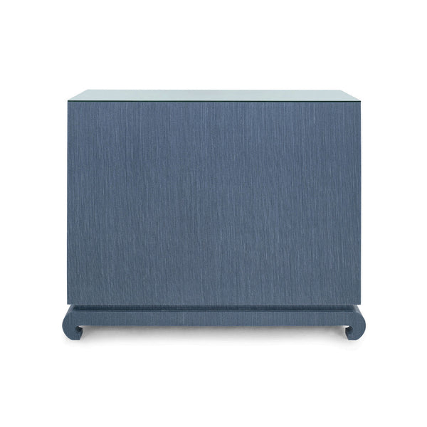 Ming Large 4-Drawer with Glass Top, Navy Blue