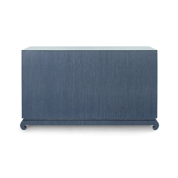 Ming Extra Large 8-Drawer with Glass Top, Navy Blue