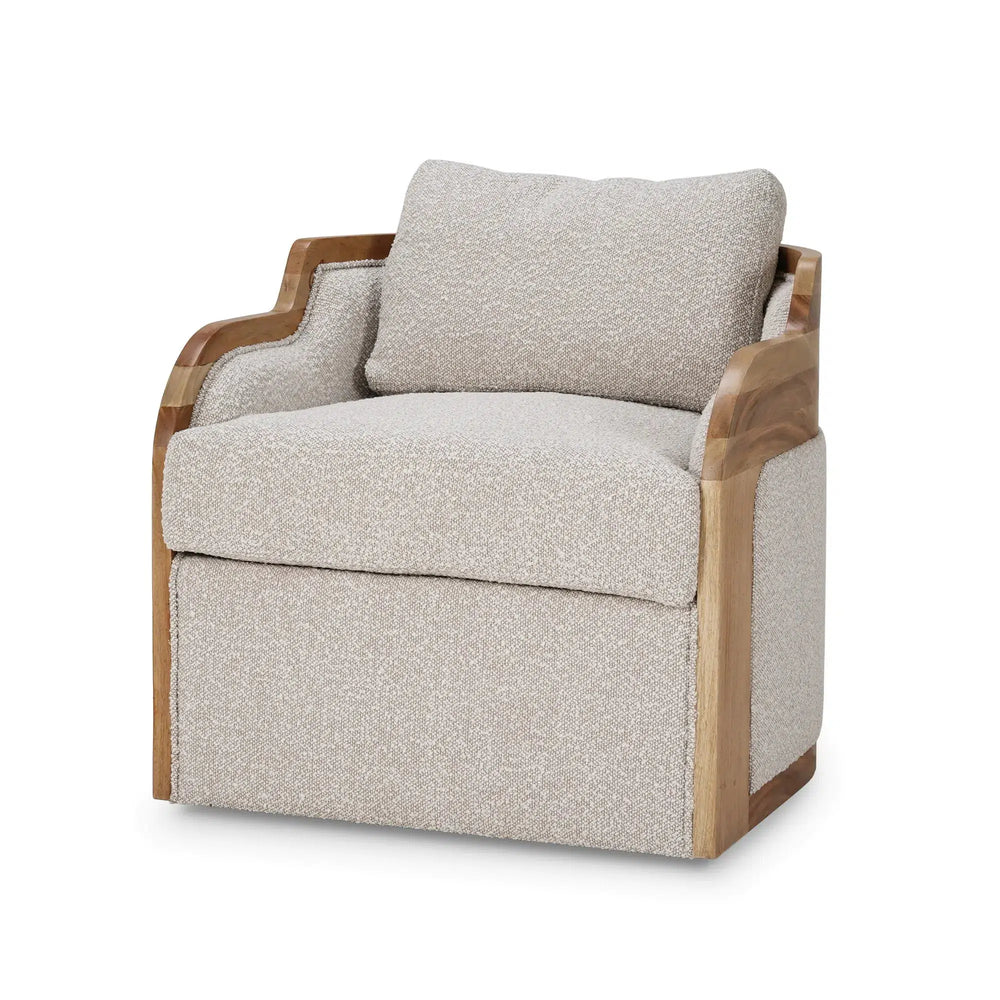 Momo Swivel Chair w/ Wood-Blue Hand Home