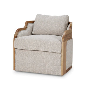 Momo Swivel Chair w/ Wood-Blue Hand Home