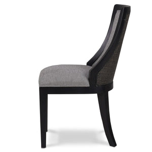 Monarch Rattan Back Dining Chair-Blue Hand Home