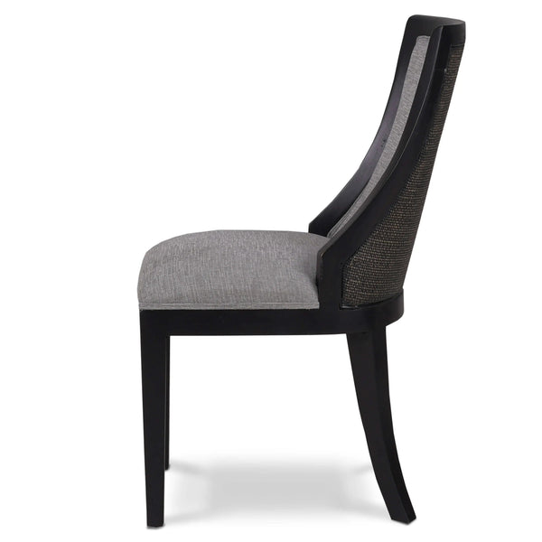 Monarch Rattan Back Dining Chair-Blue Hand Home