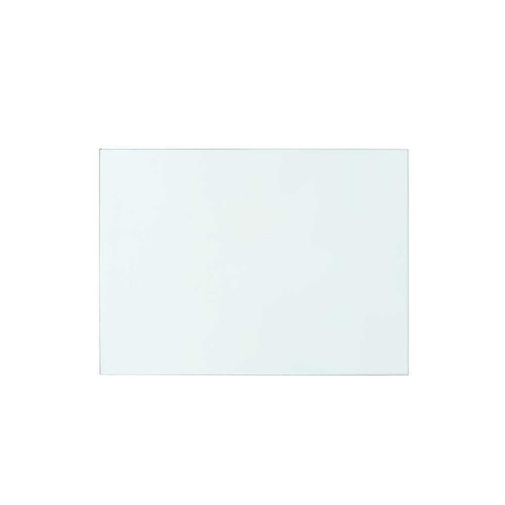 Morgan Grasscloth 1-Drawer Side Table Glass Top, Clear-Blue Hand Home