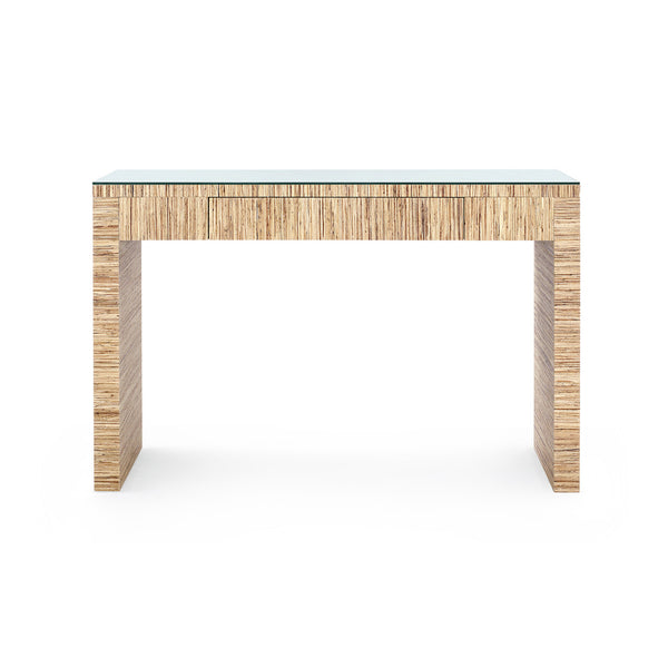 Morgan Console Table with Glass Top, Papyrus