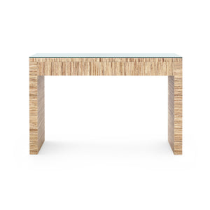 Morgan Console Table with Glass Top, Papyrus