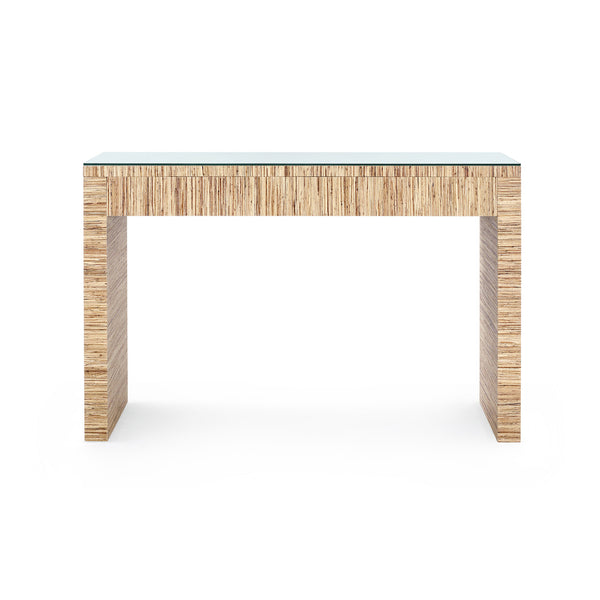 Morgan Console Table with Glass Top, Papyrus