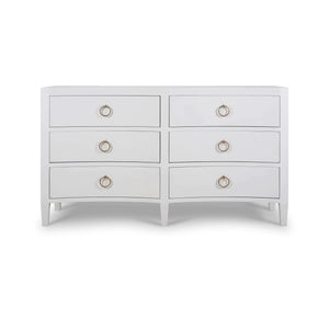Mornington Linen Wrapped 6 Drawer Dresser-Blue Hand Home
