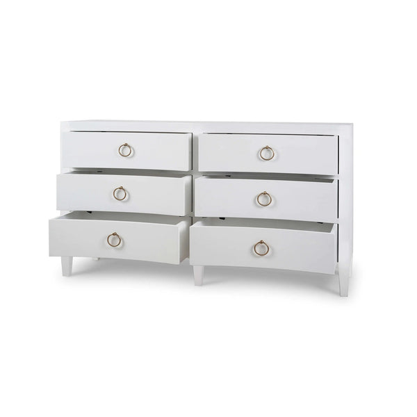 Mornington Linen Wrapped 6 Drawer Dresser-Blue Hand Home