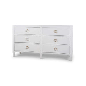 Mornington Linen Wrapped 6 Drawer Dresser-Blue Hand Home