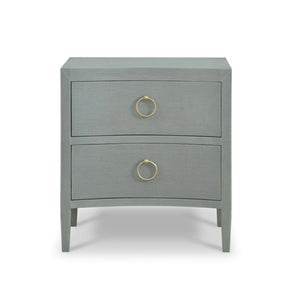 Mornington Linen Wrapped Nightstand-Blue Hand Home