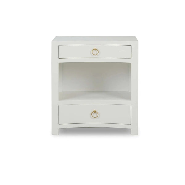 Mornington Open Shelf Linen Wrapped Bedside Table-Blue Hand Home