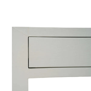 Mornington Open Shelf Linen Wrapped Bedside Table-Blue Hand Home