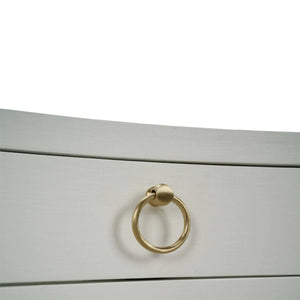 Mornington Open Shelf Linen Wrapped Bedside Table-Blue Hand Home