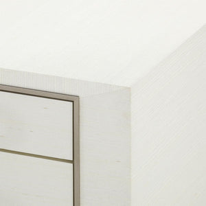 Morris Desk in Sand White with Lacquered Grasscloth Finish-Blue Hand Home