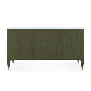 Morris Extra Large 6-Drawer with Glass Top, Deep Olive-Blue Hand Home