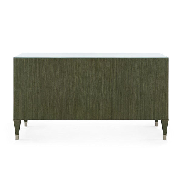 Morris Extra Large 6-Drawer with Glass Top, Deep Olive-Blue Hand Home